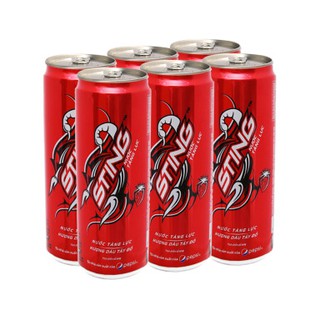 Lốc 6 lon sting Việt (dâu tây đỏ hoặc hồng sâm)