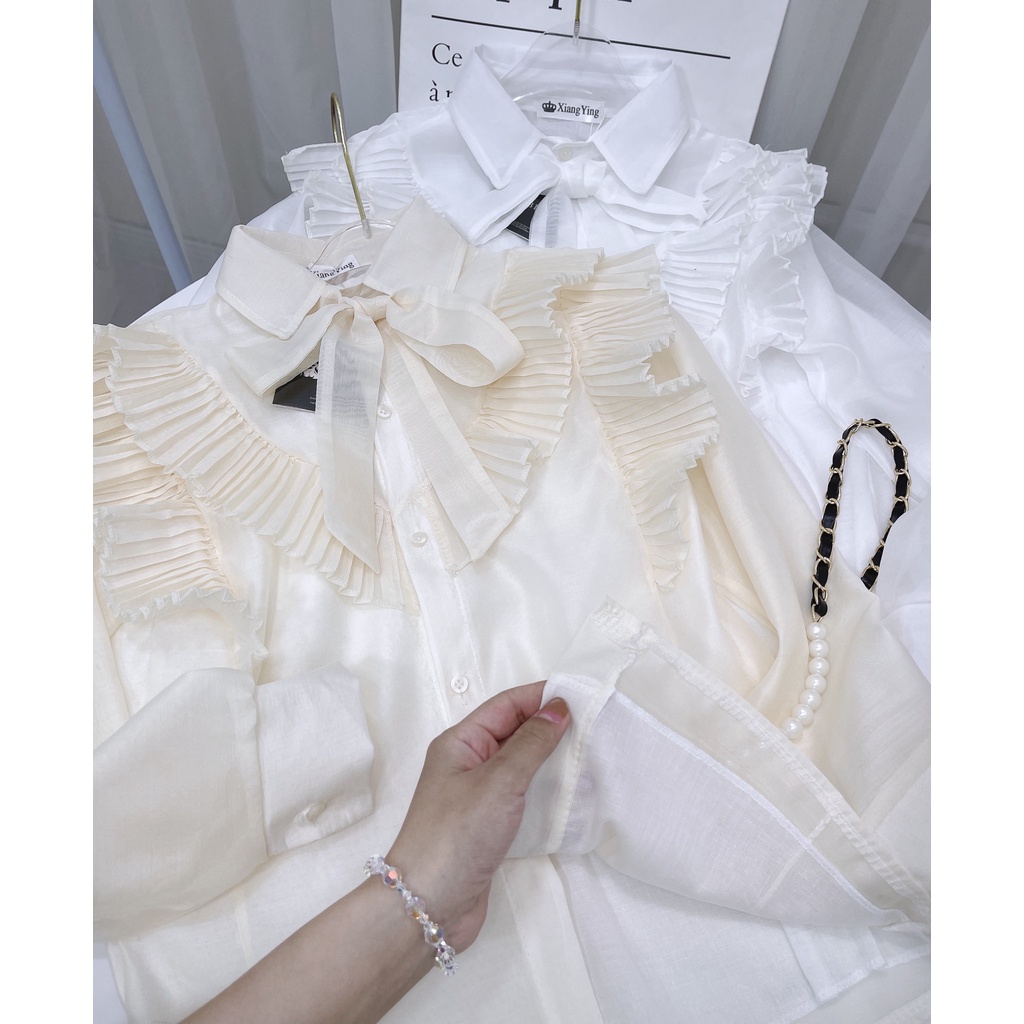 [HÀNG MỚI]  💕 Áo sơ mi tơ bèo cổ nơ tiểu thư 💕 | BigBuy360 - bigbuy360.vn