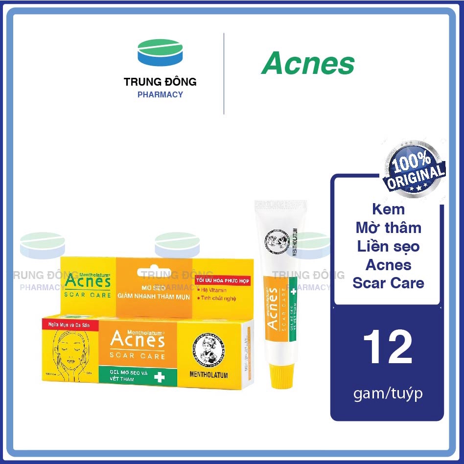 Kem làm mờ vết thâm, gel giúp liền sẹo do mụn siêu nhanh Acnes Scar Care 12g - Trung Đông Pharmacy