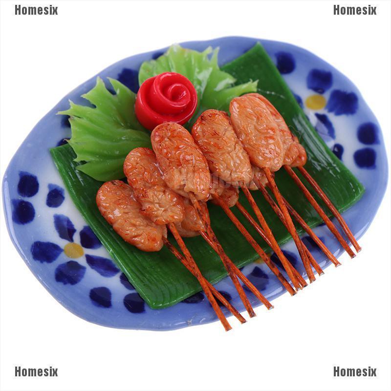 [HoMSI] 1:6/1:12 Dollhouse Miniature BBQ Skewer Mini Barbecue Doll House Kitchen Decor SUU