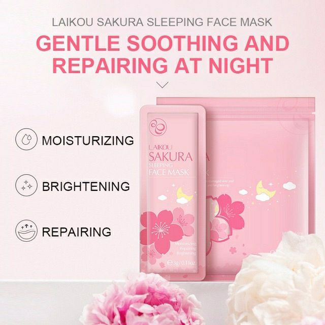 Mặt nạ ngủ Hoa anh đào Sakura Sleeping Face Mask dưỡng da mụn cấp ẩm thải độc | Thế Giới Skin Care