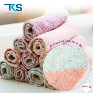 Khăn lau tay, khăn lau bếp 2 màu đa năng siêu mềm, siêu thấm nước, giặt lại rất dễ ràng