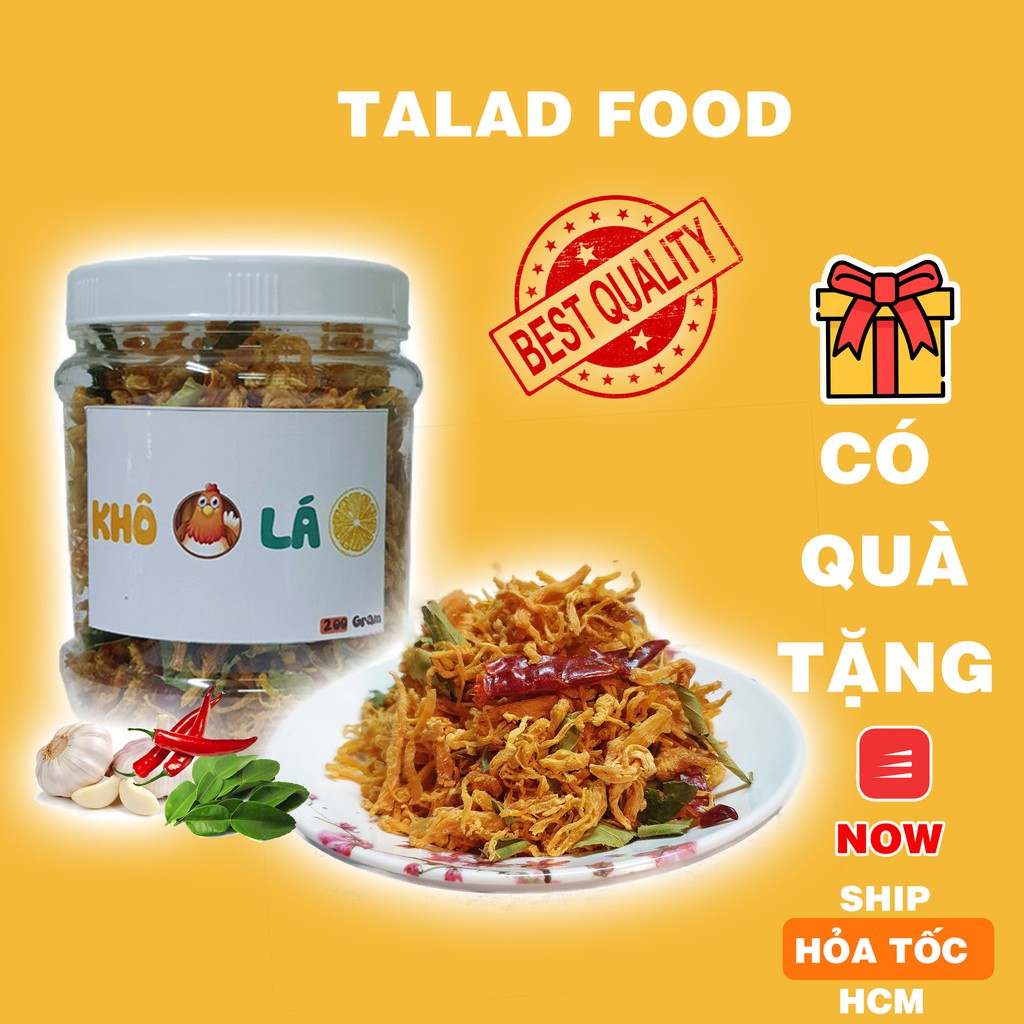 Khô gà lá chanh 200g TALAD FOOD, đồ ăn vặt giòn Sài Gòn,vừa rẻ vừa thơm ngon