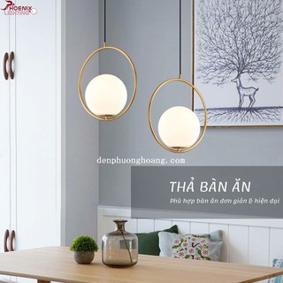 Đèn thả: Mẫu đèn thả cầu thủy tinh mạ vàng