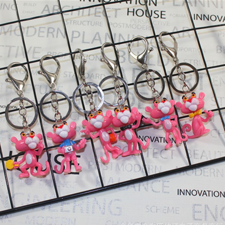 Móc khóa hình báo hồng xinh xắn Móc Khóa Báo Hồng Pink Panther Cute Treo Balo túi xách phong cách Hàn Quốc