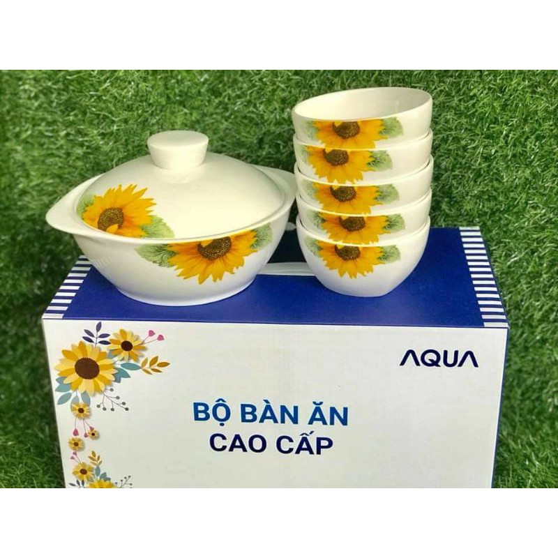 Bộ  bàn ăn  hoa hướng dương cao  cấp  6 món ( Gốm sứ  Cao cấp Donghwa Hàn Quốc)