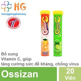 Viên sủi vitamin c Ossizan C tăng sức đề kháng cho bé nâng cao hệ miễn dịch thơm ngon rễ uống Tub 20 Viên