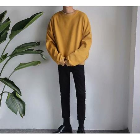 Áo khoác/Áo/Áo nỉ/Áo lót giữ ấm nam, dáng bó, chui đầu, phong cách Hàn Quốc, phù hợp cho mùa thu, cập nhật xu hướng | BigBuy360 - bigbuy360.vn