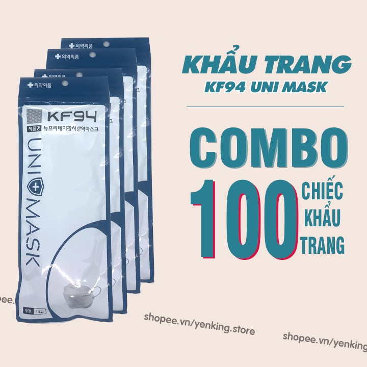 Set 100 Chiếc Khẩu trang KF94 Uni Mask, 4 Lớp chống bụi mịn