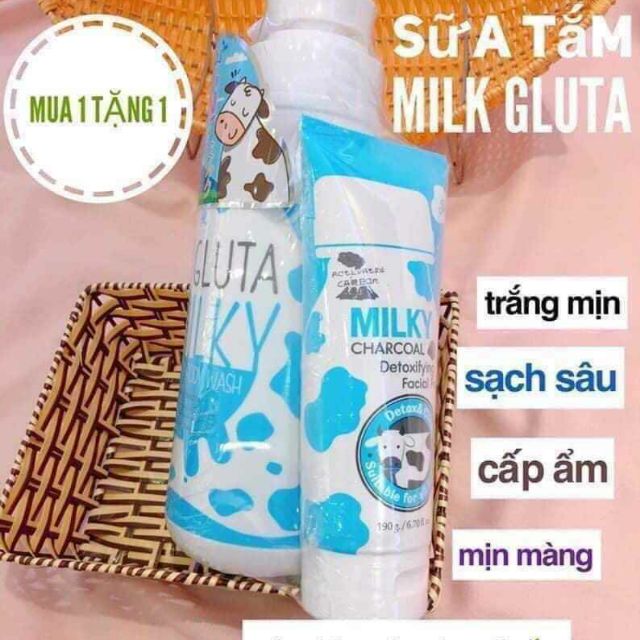 Set sữa tắm miky xanh