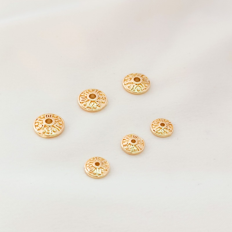 Bộ 10 Phụ Kiện Vòng Tay/Giá Đỡ Bằng Đồng 14K Hình Cánh Hoa Màu Vàng