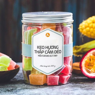 Kẹo hương thập cẩm dẻo L'angfarm hũ 350g Hương vị thơm ngon, độ ngọt vừa phải.