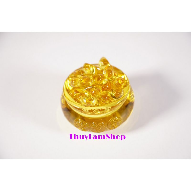 Hủ vàng bát tụ Bảo bồn lưu ly đặt bàn thờ thần tài, bàn làm việc, quầy thu ngân thu hút tài lộc