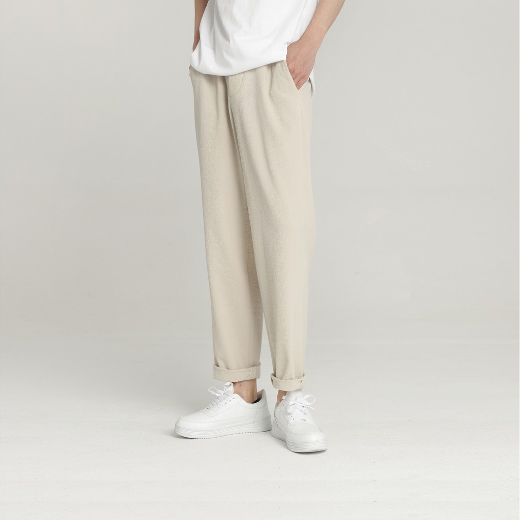 Quần Baggy Kaki unisex N7 Basic nam nữ cạp chun ống rộng phong cách Hàn Quốc ulzzang - Hàng nhập khẩu