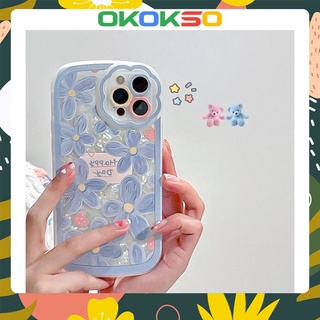 Suitable for OPPO Reno7pro mobile phone case reno6/5 new small fresh blue flower anti-fall mobile phone case soft shell couple models 4Z 5G/A72/A53/A9 2020/A31/F11/R17/A3S