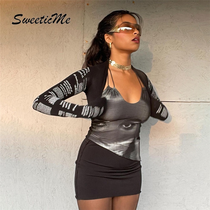 Áo Thun Tay Dài Dáng Ôm In Họa Tiết Thời Trang Cho Nữ