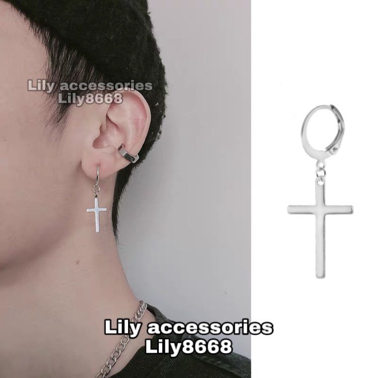 bông tai nam nữ titan thánh giá khuyên tai unisex