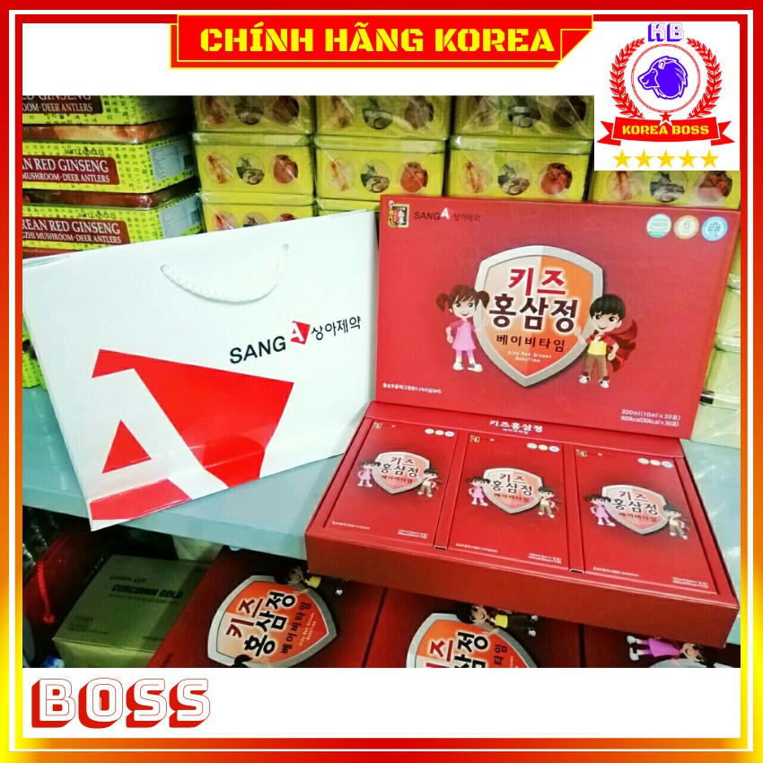 Hồng Sâm Baby Sanga Hàn Quốc, Hồng Sâm Trẻ Em Chính Hãng Hộp 30 gói, Korea Boss