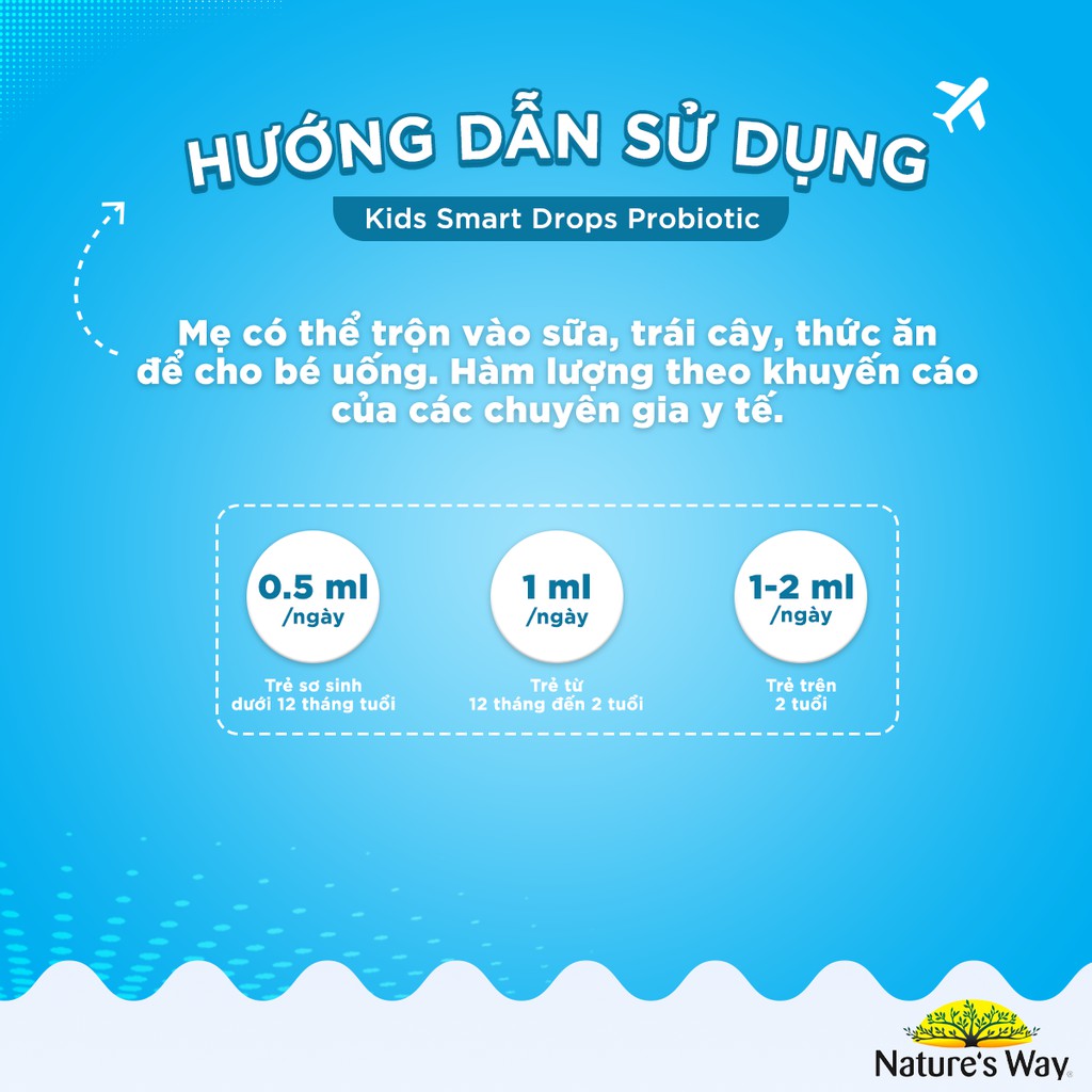 [Mã FMCGMALL giảm 8% đơn từ 250K] Siro Uống Nature's Way Kids Smart Drops Probiotic Bổ Sung Men Vi Sinh Cho Bé 20ml