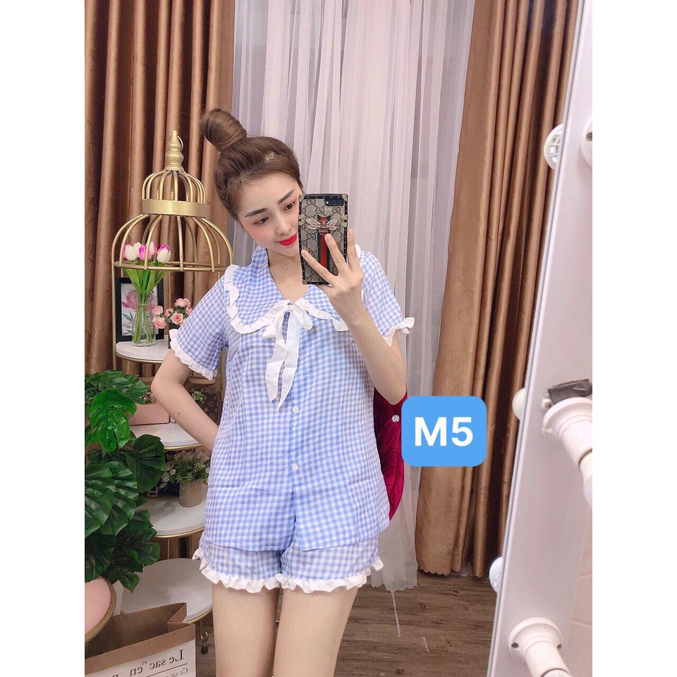 SET BỘ ĐÙI LỤA CARO THỜI TRANG MẶC NHÀ SIÊU DỄ THƯƠNG