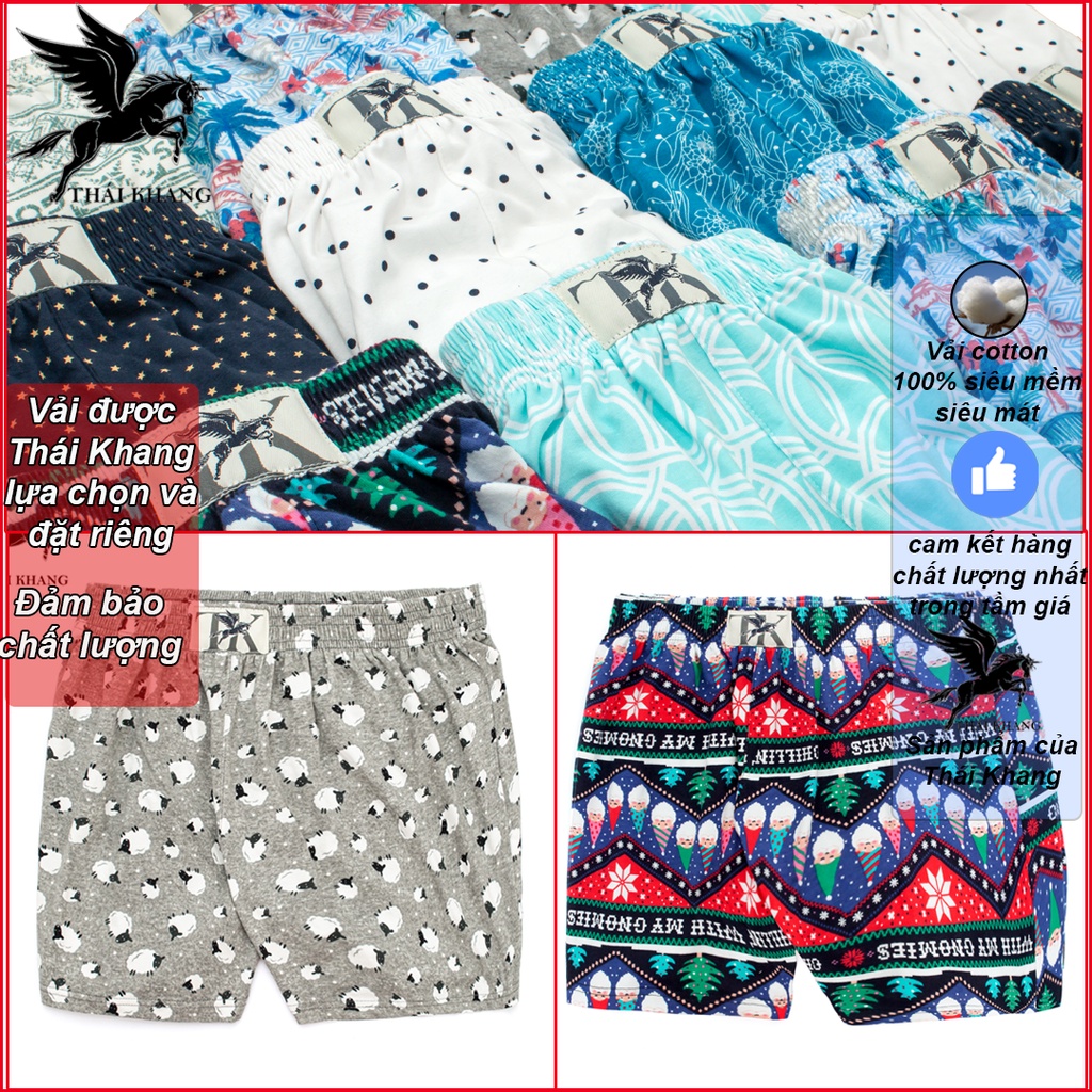 Quần đùi nam thun cotton mặc ngủ in hình vải siêu mềm siêu co giãn loại quần đùi nam mặc ngủ họa tiết QD8