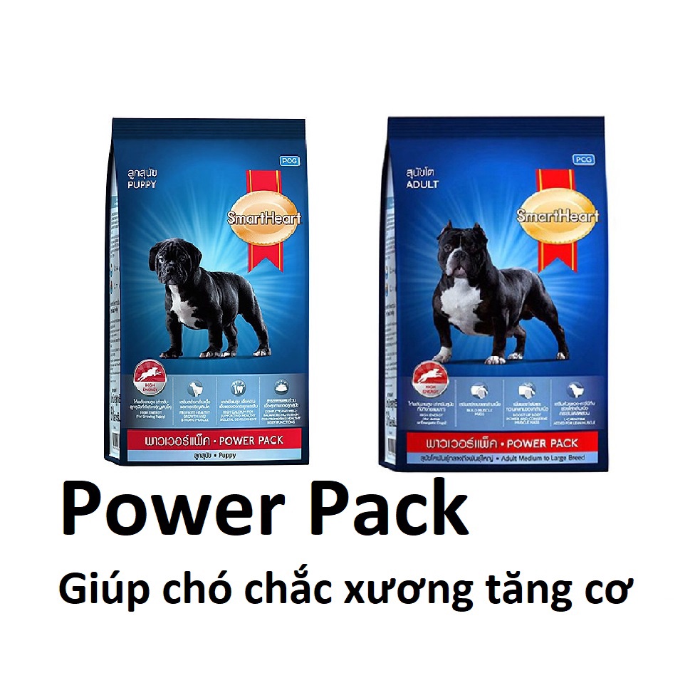 HN- Gói 3 kg - Thức ăn dạng hạt PHÁT TRIỂN CƠ Smartheart Power pack (hàng nhập khẩu thailand)