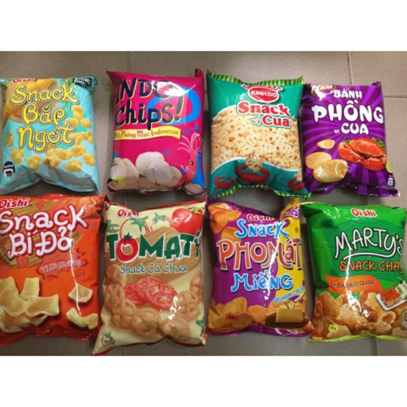 Combo 10 bịch Bánh Snack Oishi® 15g  nhiều loại và đủ vị