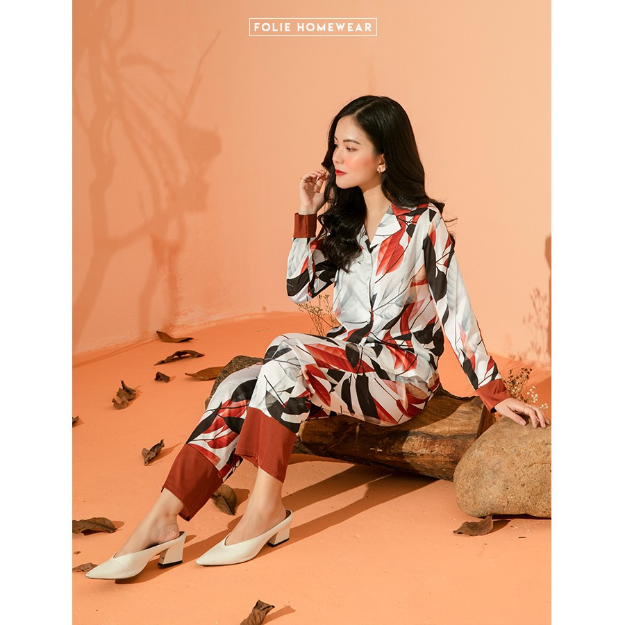 Folie Homewear đồ mặc nhà áo tay dài quần dài FB58.5