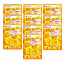 [CHÍNH HÃNG] Bộ 10 Gói Mặt Nạ Dưỡng Da Mịn Màng 3D Foodaholic Orange Natural Essence Mask 23ml x10