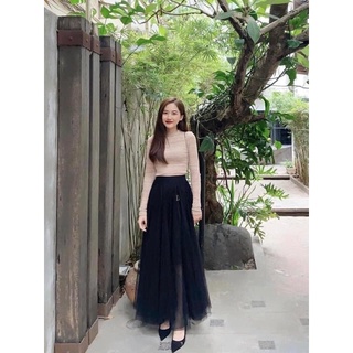 CHÂN VÁY MAXI DÀI MÀU ĐEN