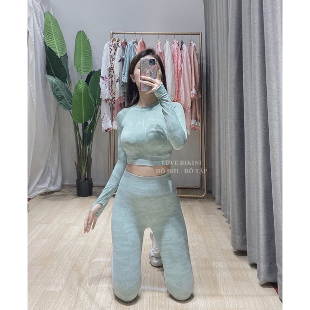 ⭐ 10.10 . Sale . . . ⚡ __ Đồ tập gym , bộ đồ tập thể thao nữ dài tay xanh mint Gymshark New Hot . __ .. . . . ✔️ . .