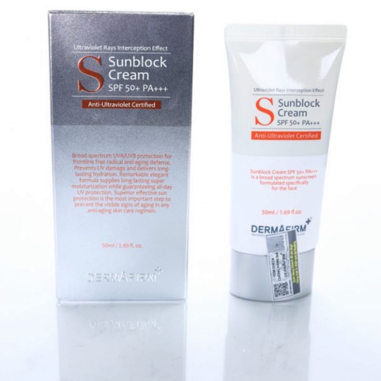 Kem Chống Nắng Y Khoa Không Nhờn Rít Dermafirm Sun Block Cream SPF50+PA+ Cho Da Dầu, Khô, Mụn,Nhạy cảm - Glowy Cosmetics