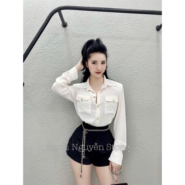 Áo Sơ Mi Nữ Chất Voan Đẹp Không Nhăn Kèm Đệm Vai Siêu Sang Chảnh Chuẩn Hàng L1 189