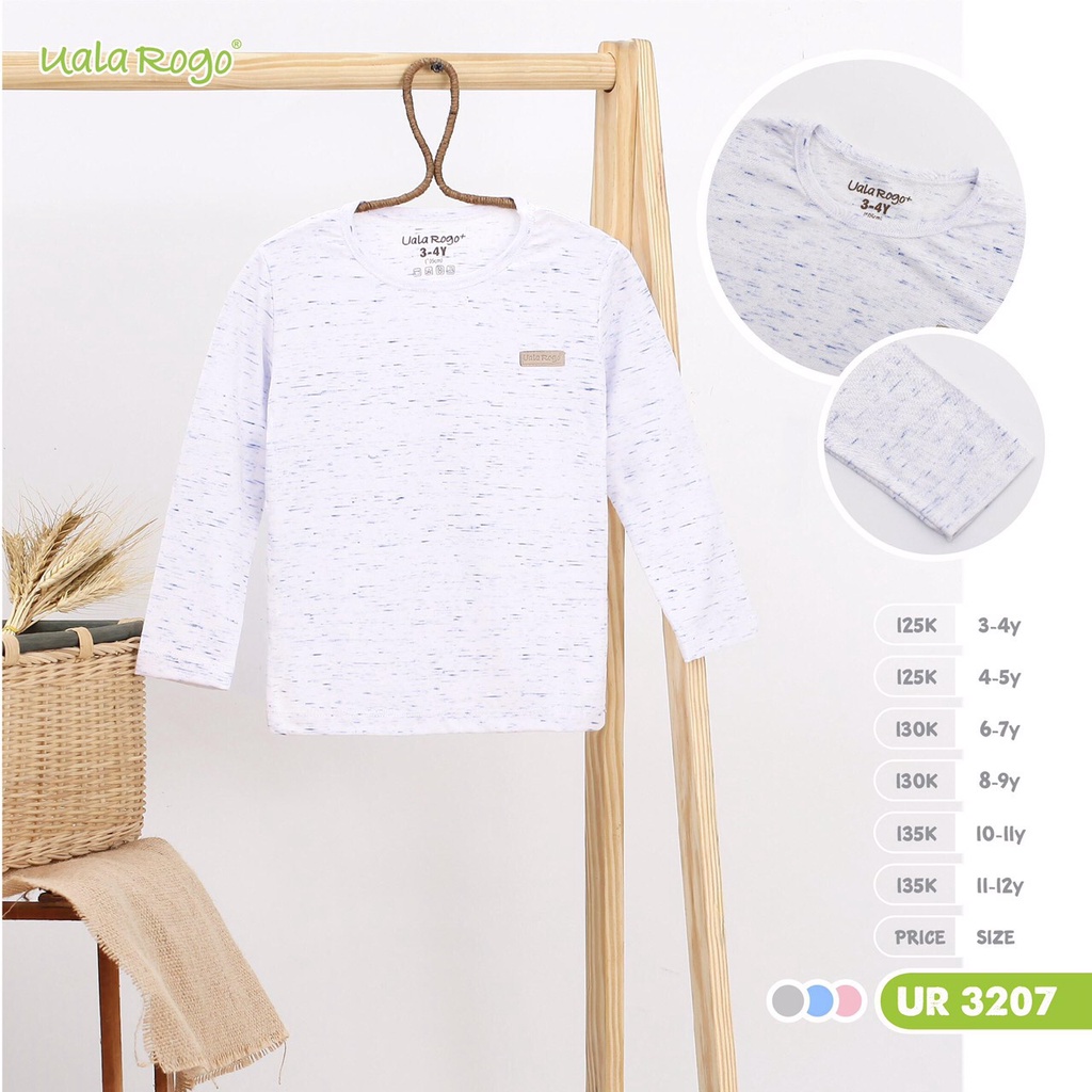 Áo giữ nhiệt cho bé trai bé gái Uala rogo 3 tháng - 12 tuổi giữ ấm cơ thể Cotton mềm mại cổ tròn viền thu đông