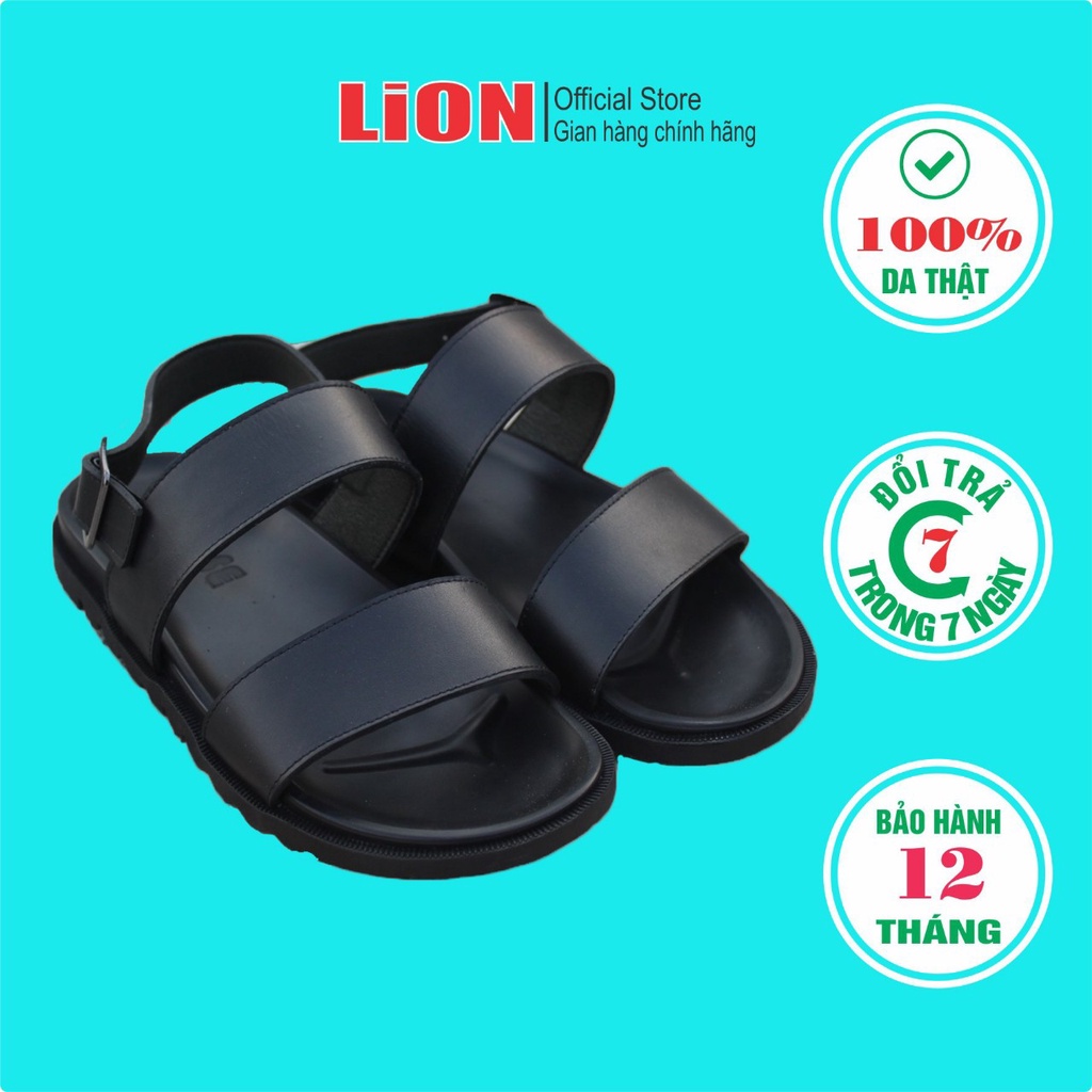 Dép da LION da bò thật 100%, quai hậu, có dép cặp nam nữ ,đế cao su êm ái.