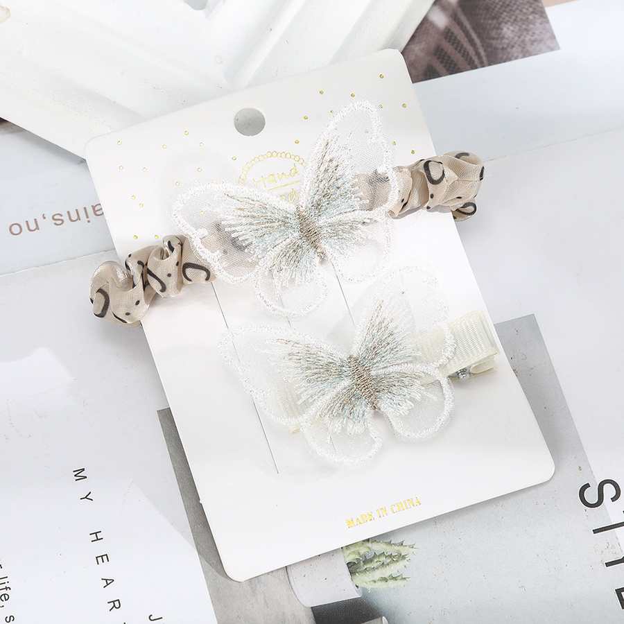 Bộ kẹp tóc + dây buộc tóc mặt hình bươm bướm xinh xắn thời trang dành cho nữ