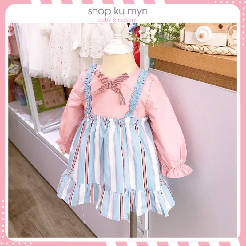 Váy yếm sọc xanh TCkids 856031