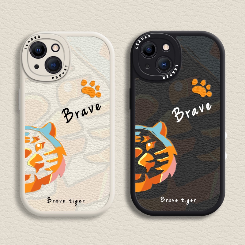 Ốp Điện Thoại Tpu Dẻo In Hình Vẽ Graffiti Hổ Dũng Cảm Màu Cho iPhone 13 / 12 / 11 Promax iPhone 6 / 7 / 8 Plus / X / XR / Xs Max