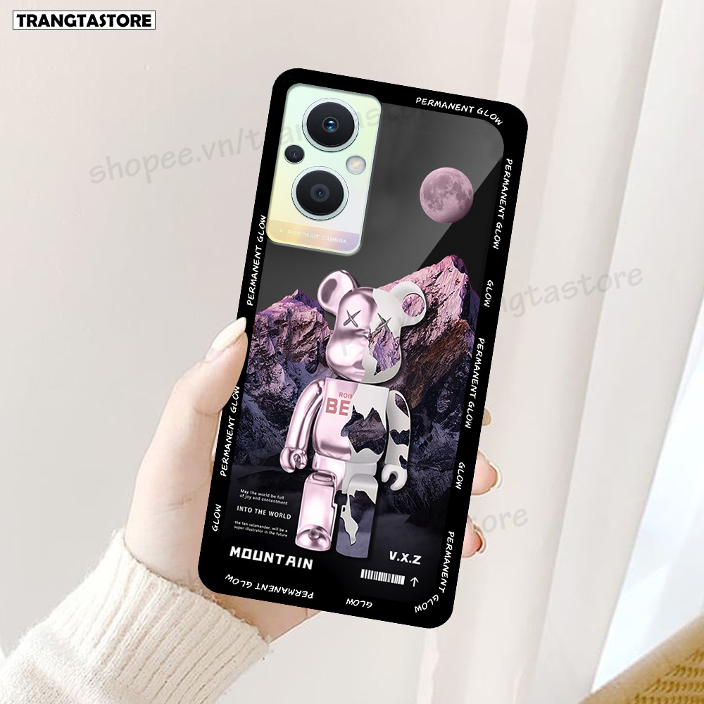 Ốp Oppo Reno 7 4G / Reno 7 5G (Reno7 5G) / Reno 7Z 5G (Reno7 Z 5G)  in hình gấu Bearbrick,Mountain,xanh,đen,đỏ giá rẻ