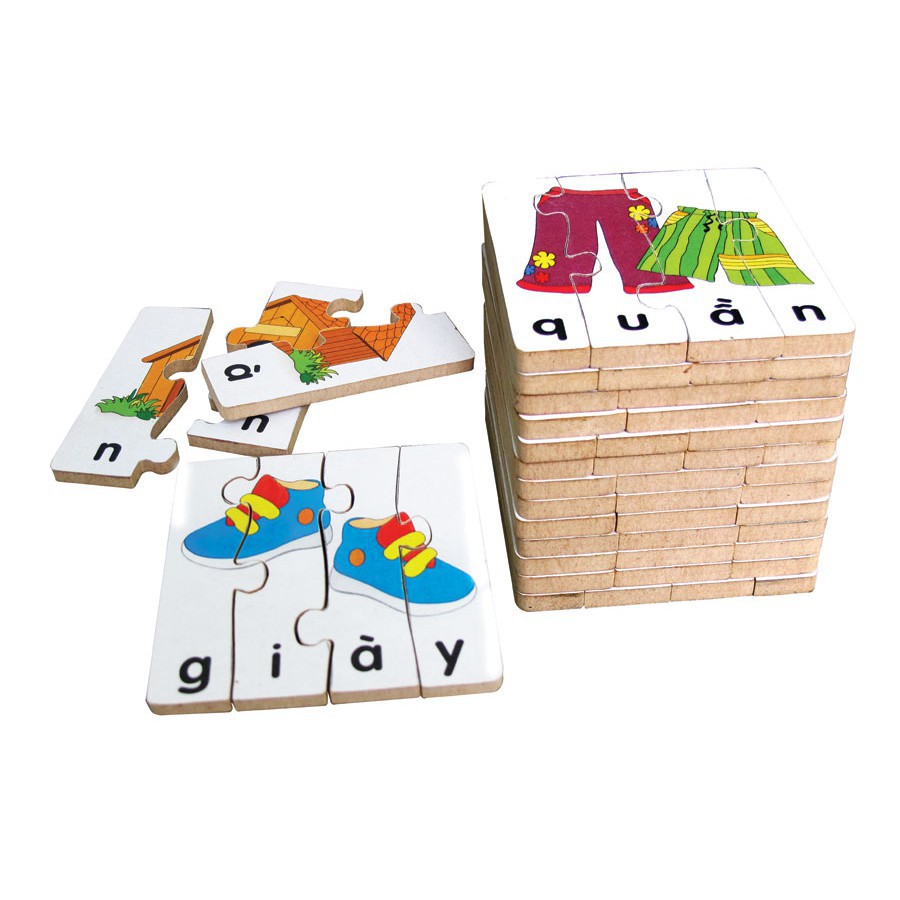 Đồ chơi gỗ - ghép hình học chữ tiếng việt 2 winwintoys