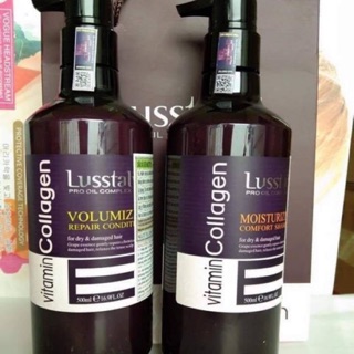 [Hàng chính hãng].Cặp dầu gội, xả LUSSTALY Vitamin E 800mlx2