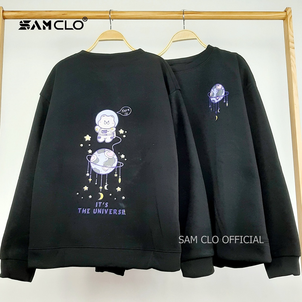 Áo SWEATER nữ tay dài nỉ ulzzang thu đông freesize form rộng dáng unisex in HÌNH CẦU TÍM