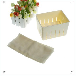 Bộ Khuôn Ép Làm Đậu Hũ + Vải Đậu Nành Dạng Nhấn Tiện Dụng Cho Nhà Bếp DIY