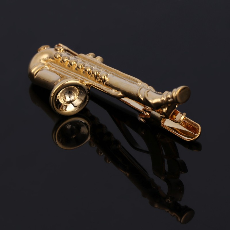Kẹp Cà Vạt Hình Kèn Saxophone Sáng Tạo