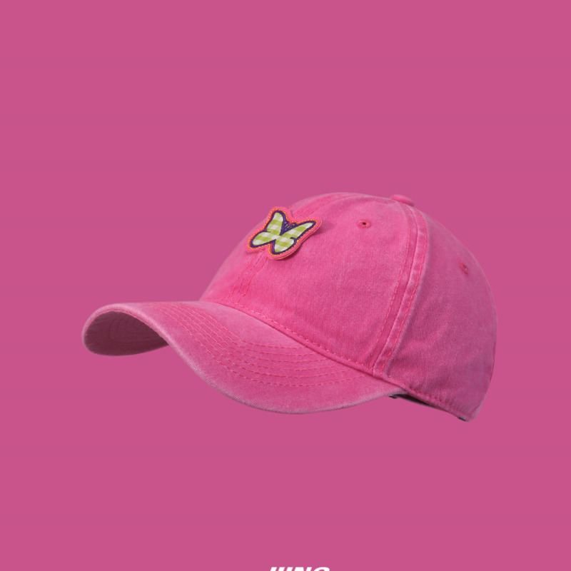 Mũ Lưỡi Trai Màu Trơn Thêu Hình Bướm Dễ Thương Độc Đáo