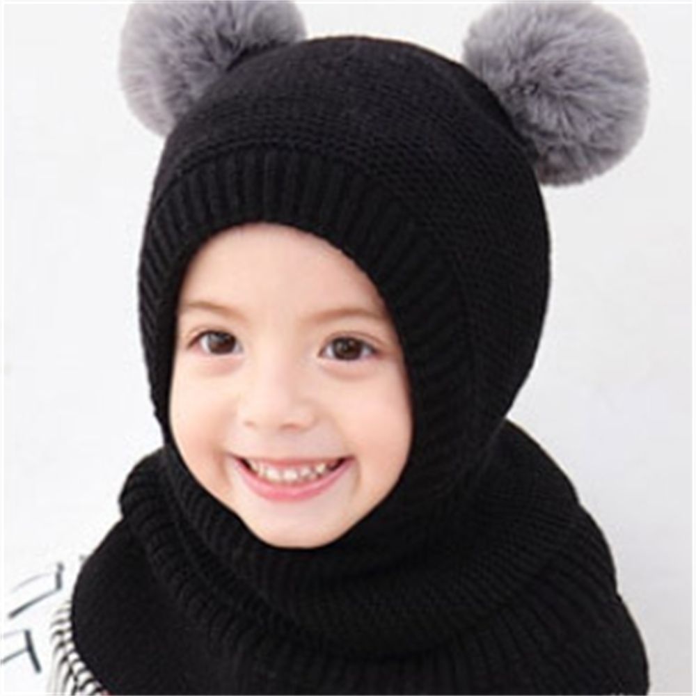 Mũ Trùm Đầu Dệt Kim Mềm Mại Chống Gió Cho Bé