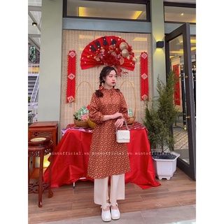 Áo dài Tết madebymint kèm quần lụa