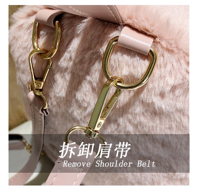 Balo Mini Lông Mềm Tai Thỏ Dễ Thương , Balo Nữ CUTE