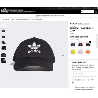 [ Kèm Video SP ] Mũ lưỡi trai D@s Trefoil Baseball Cap - Black | EC3603