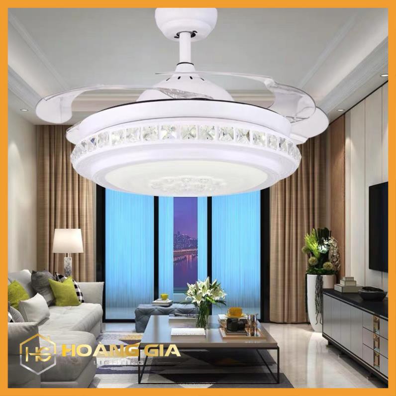 Quạt trần đèn dấu cánh, quạt trần phòng khách B702- cánh cụp cánh xòe có 3 chế độ ánh sáng sang trọng-điều khiển từ xa | BigBuy360 - bigbuy360.vn